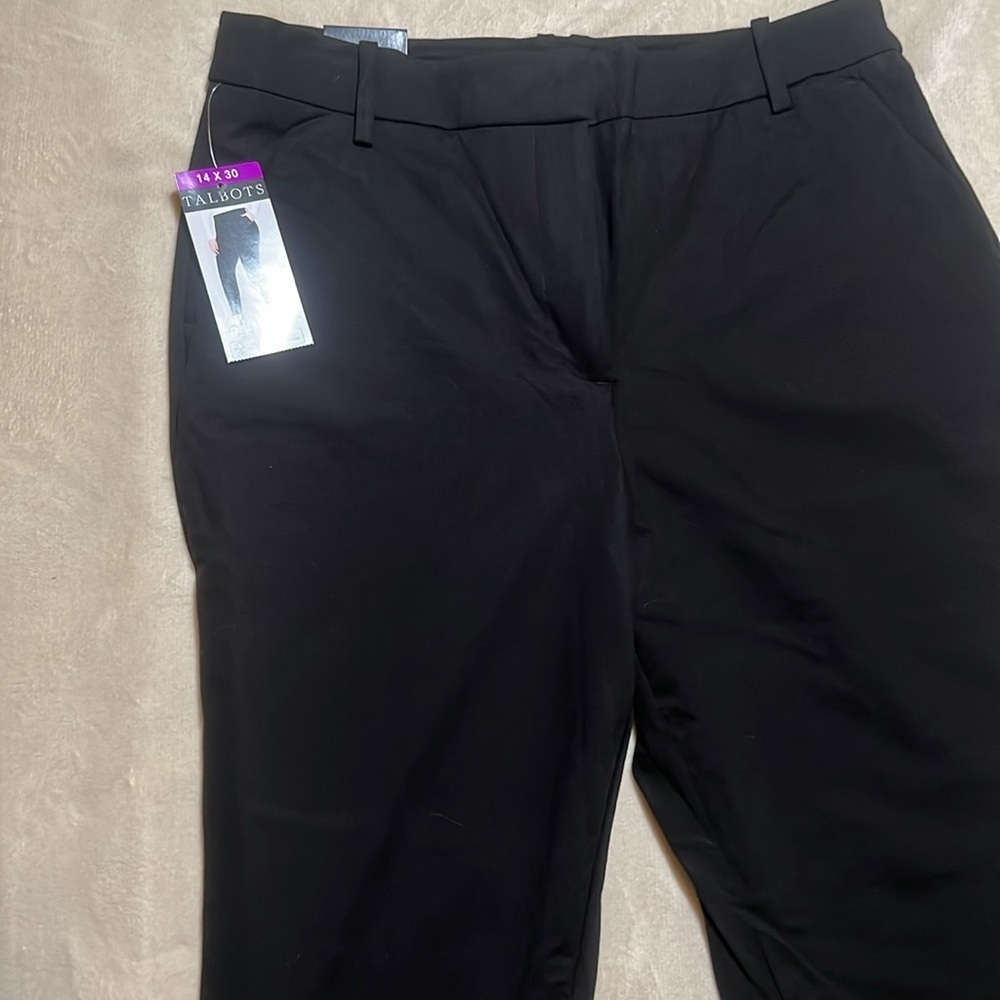 NWT Talbots Classic Black Pants sz 14 x 30 - Picture 2 of 7